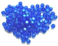 100 6mm Transparent Matte Sapphire AB Glass Beads